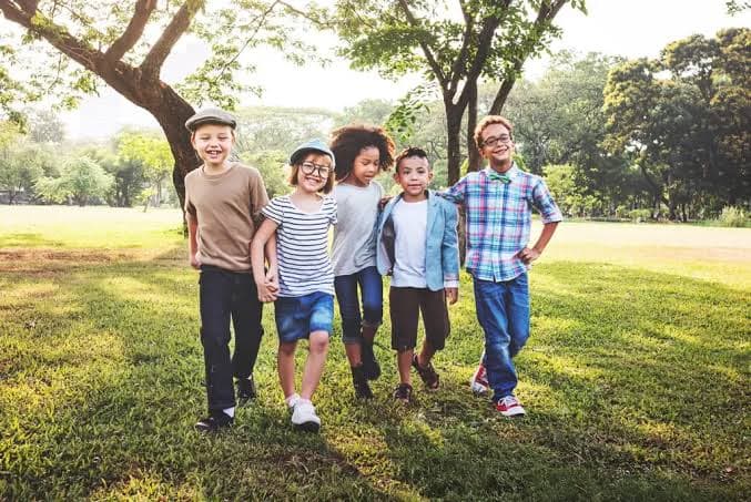 Children with their siblings.